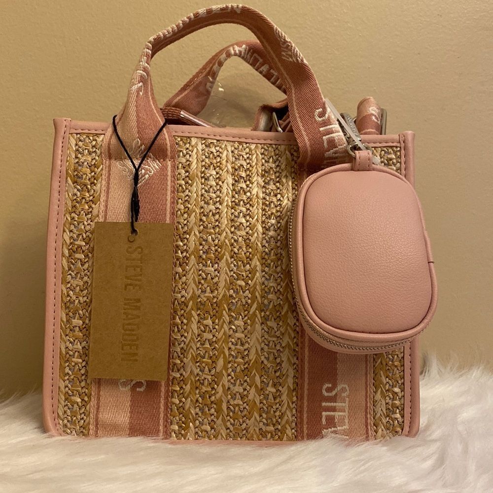 NWT Steve Madden (Bwebber)Satchel/Crossbody/Canvas Viral TikTok Bag - Tweed - Picture 5 of 12